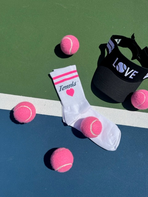 Love Tennis Visor - Black and White