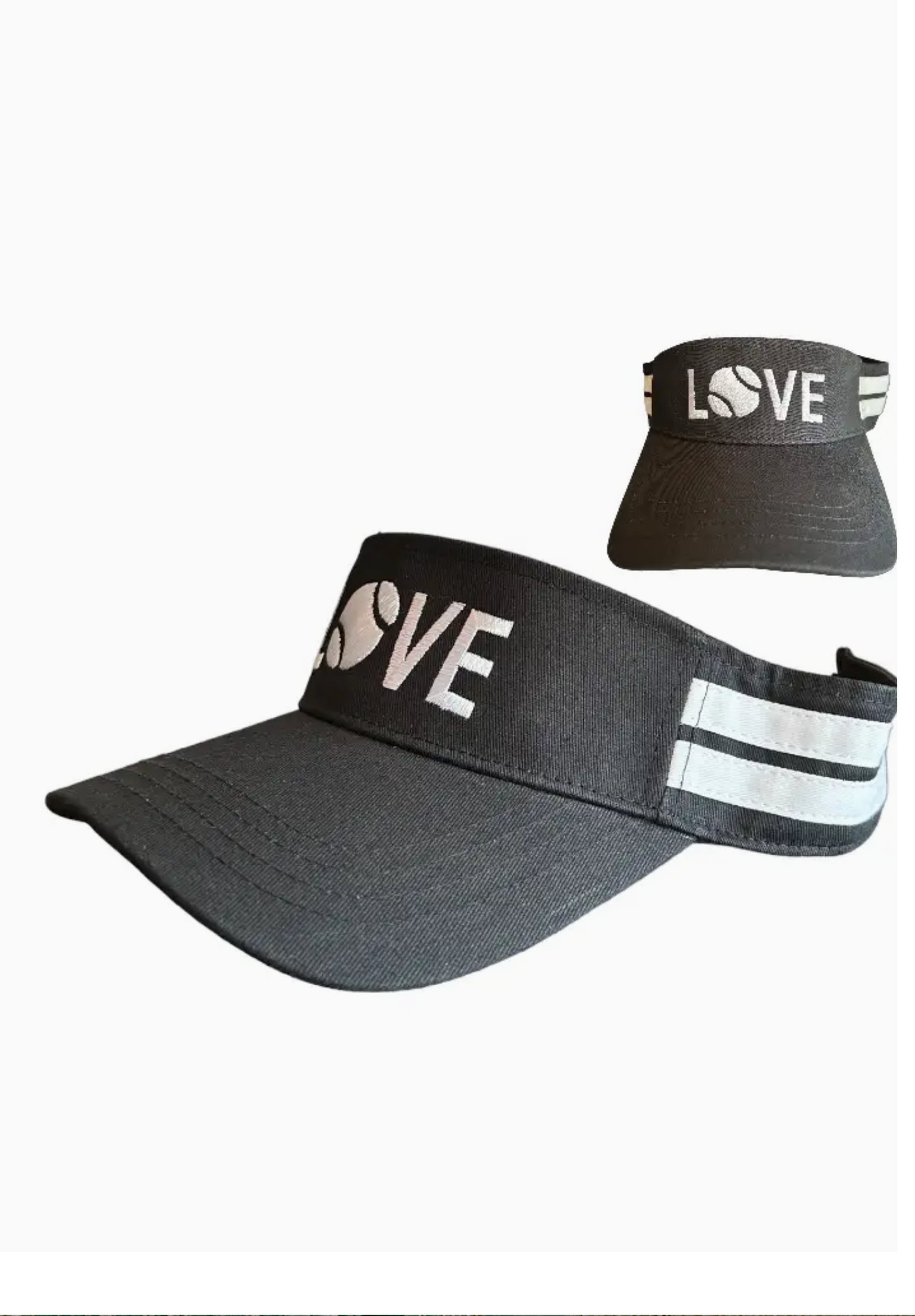 Love Tennis Visor - Black and White